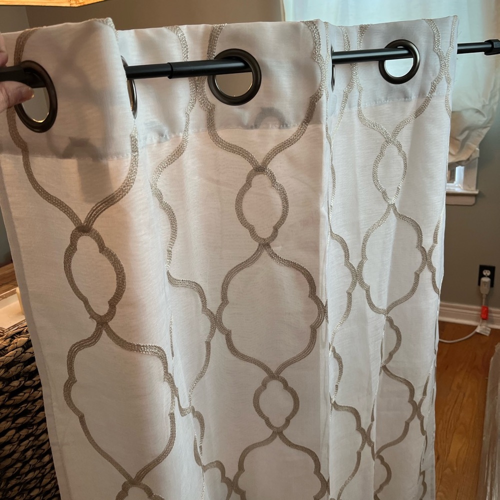 White/Gold grommet curtains